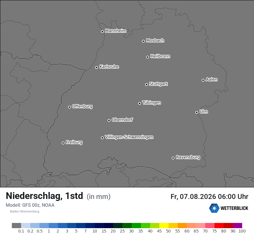 Modellkarte GFS – precip – bw
