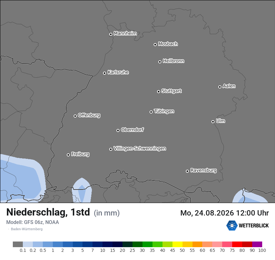 Modellkarte GFS – precip – bw