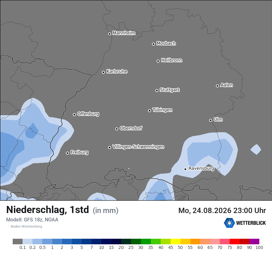 Modellkarte GFS – precip – bw