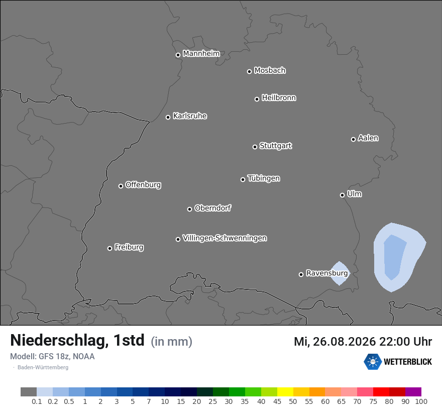 Modellkarte GFS – precip – bw