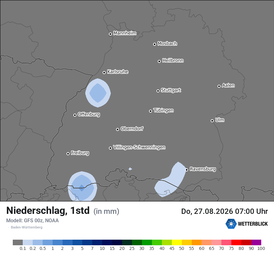 Modellkarte GFS – precip – bw