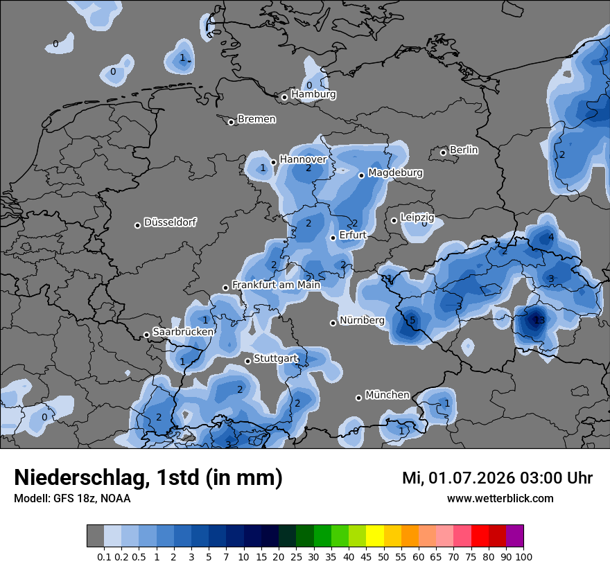 Modellkarte GFS – precip – deutschland