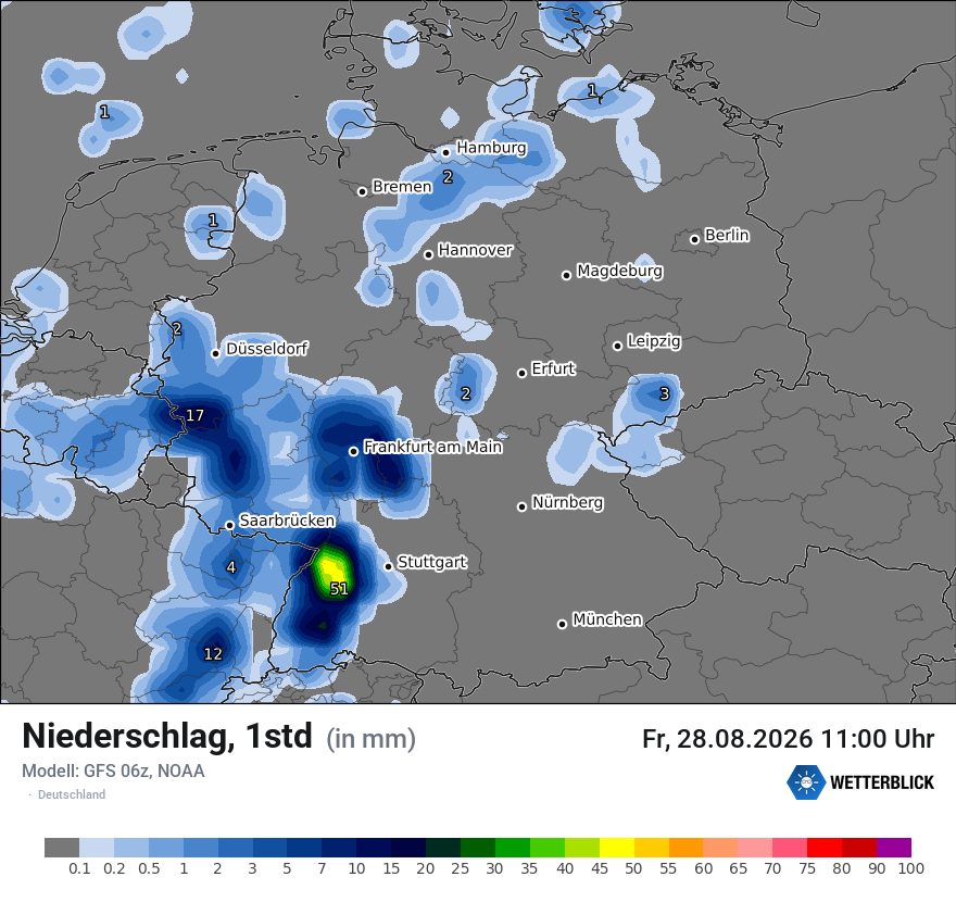 Modellkarte GFS – precip – deutschland