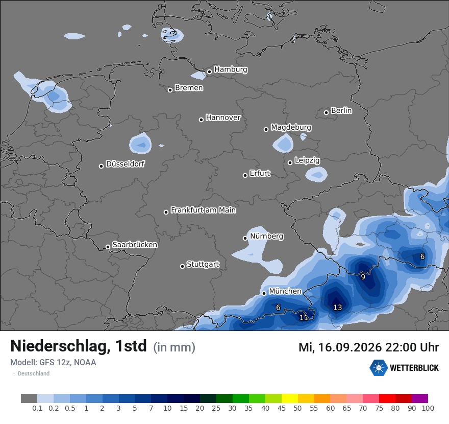 Modellkarte GFS – precip – deutschland