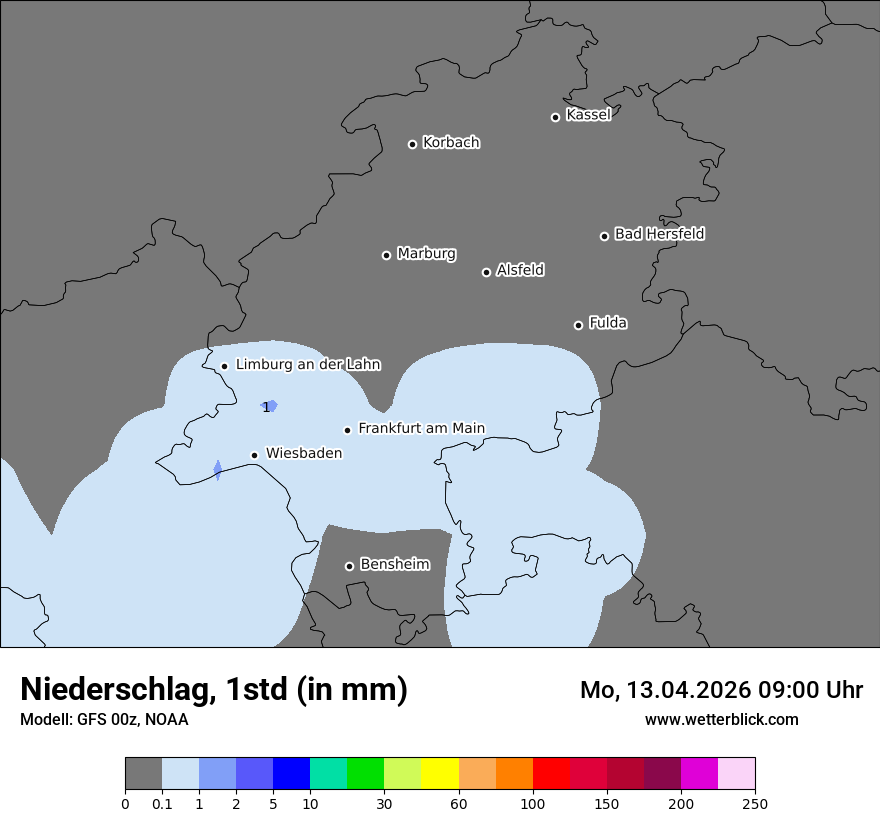 Modellkarte GFS – precip – he