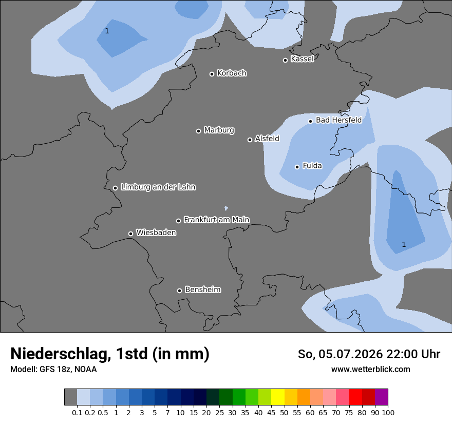 Modellkarte GFS – precip – he