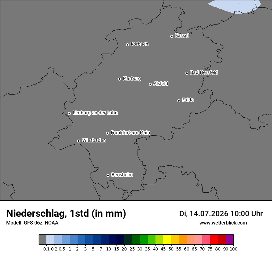 Modellkarte GFS – precip – he