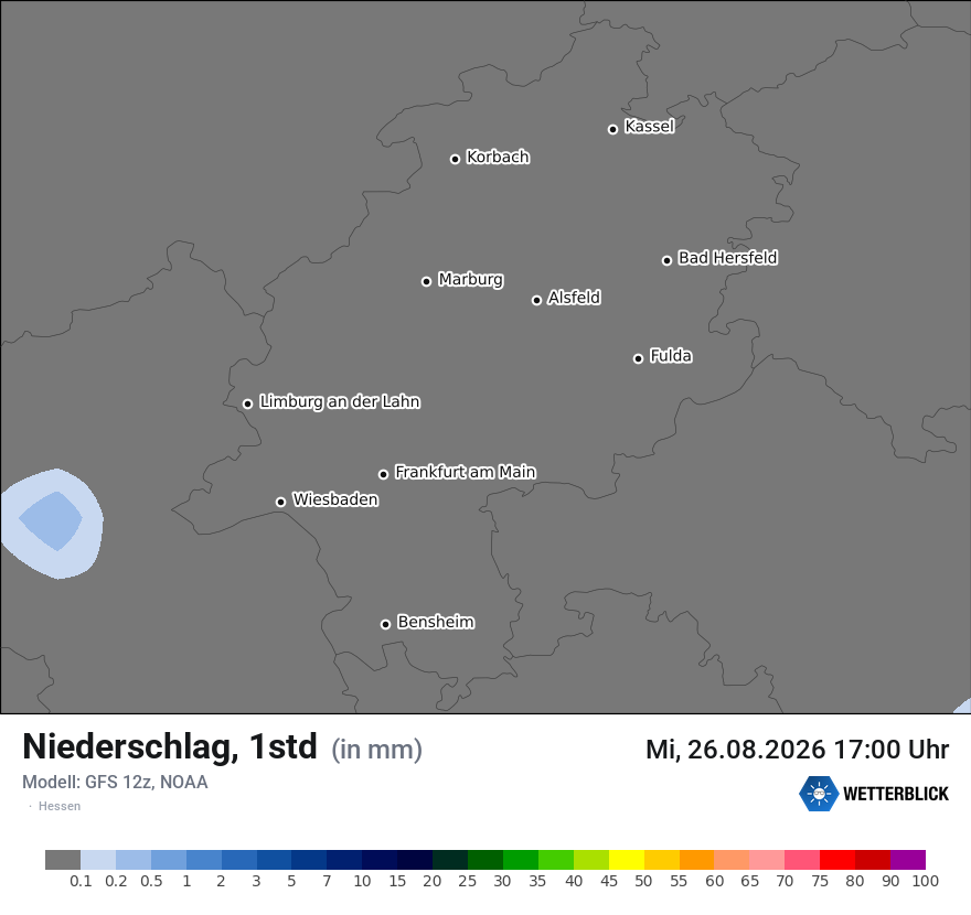 Modellkarte GFS – precip – he