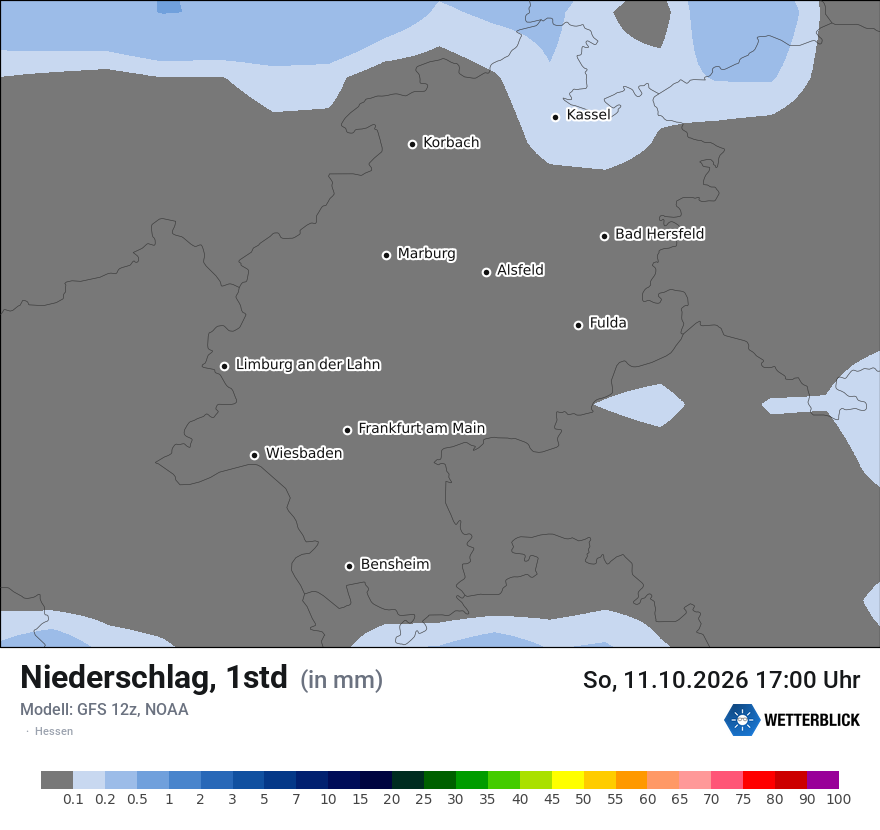 Modellkarte GFS – precip – he