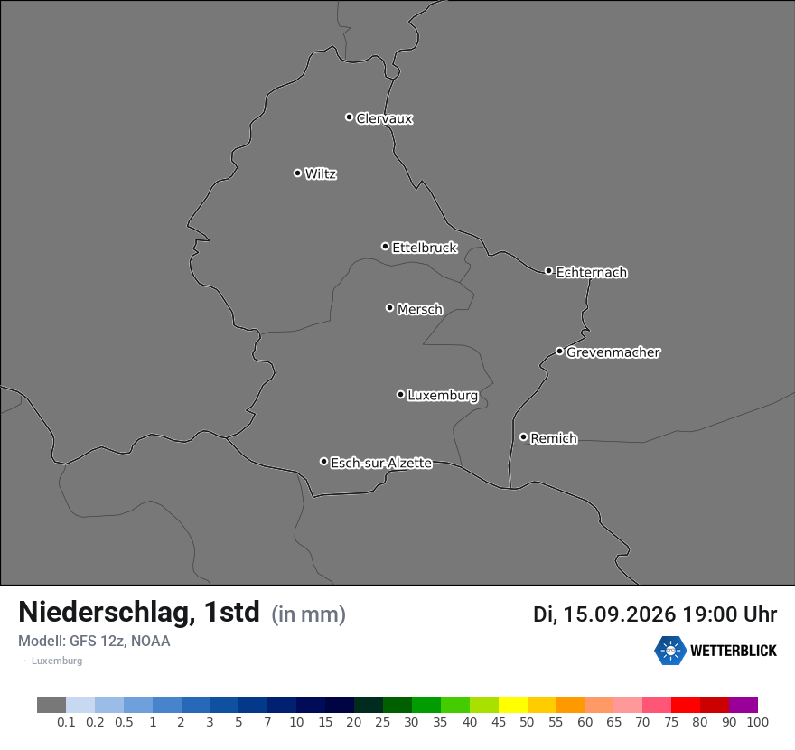 Modellkarte GFS – precip – luxemburg