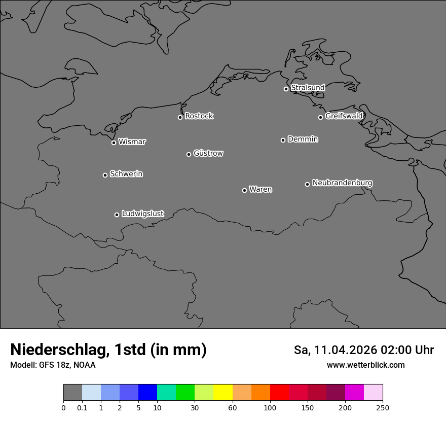 Modellkarte GFS – precip – mv