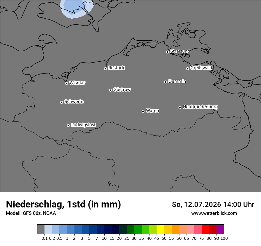 Modellkarte GFS – precip – mv