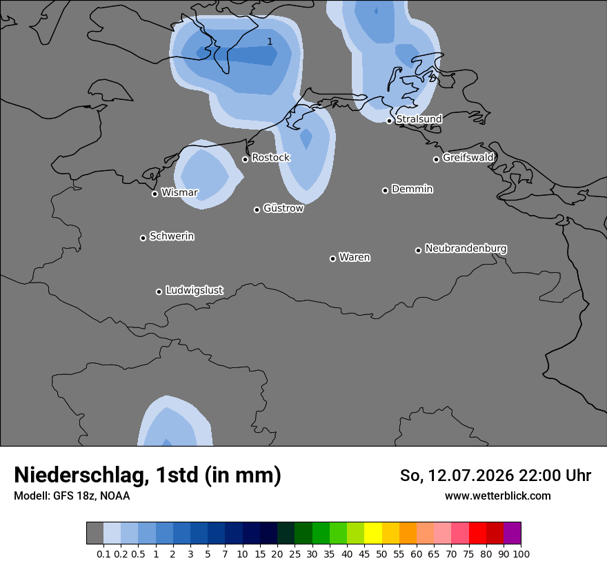 Modellkarte GFS – precip – mv