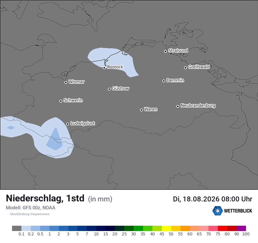 Modellkarte GFS – precip – mv