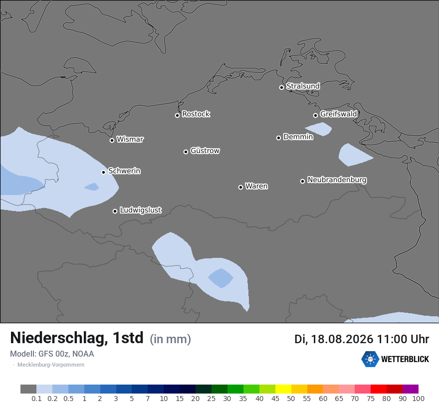 Modellkarte GFS – precip – mv