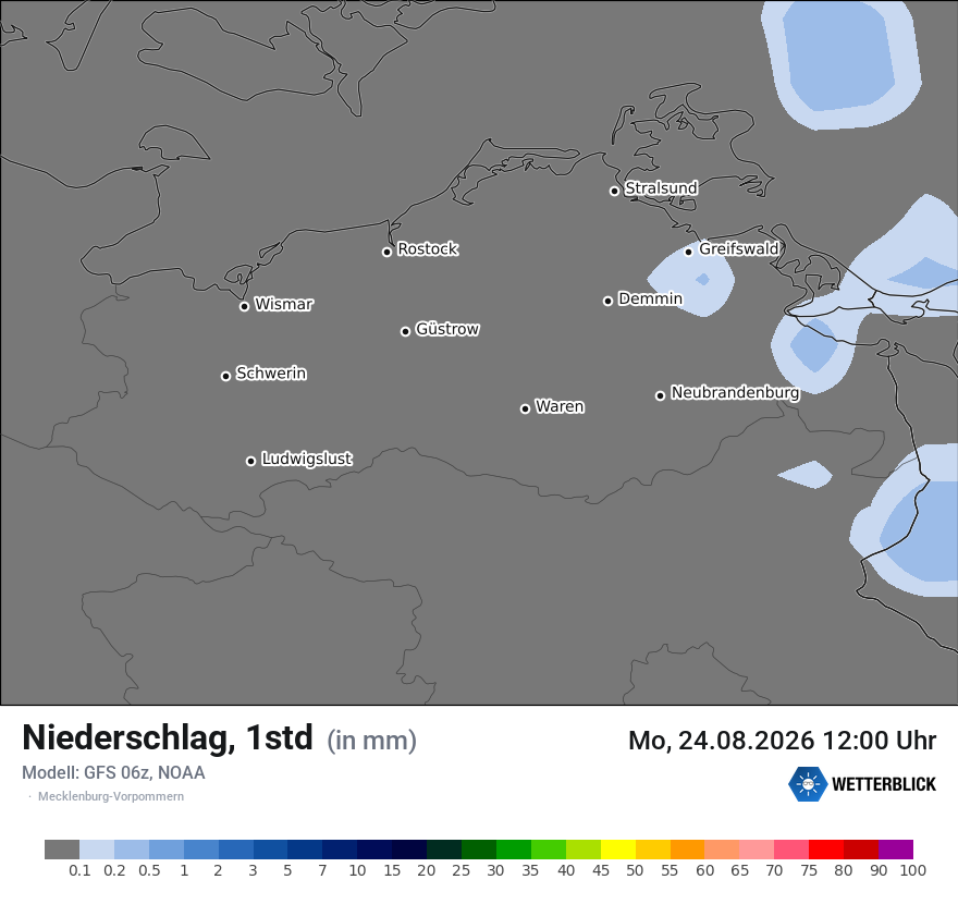 Modellkarte GFS – precip – mv