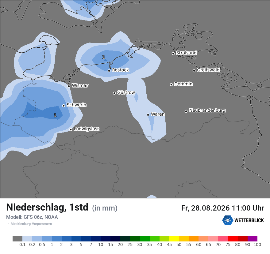 Modellkarte GFS – precip – mv