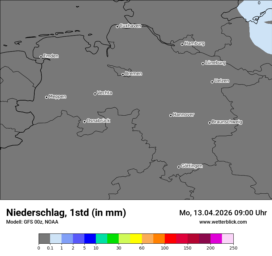 Modellkarte GFS – precip – ni