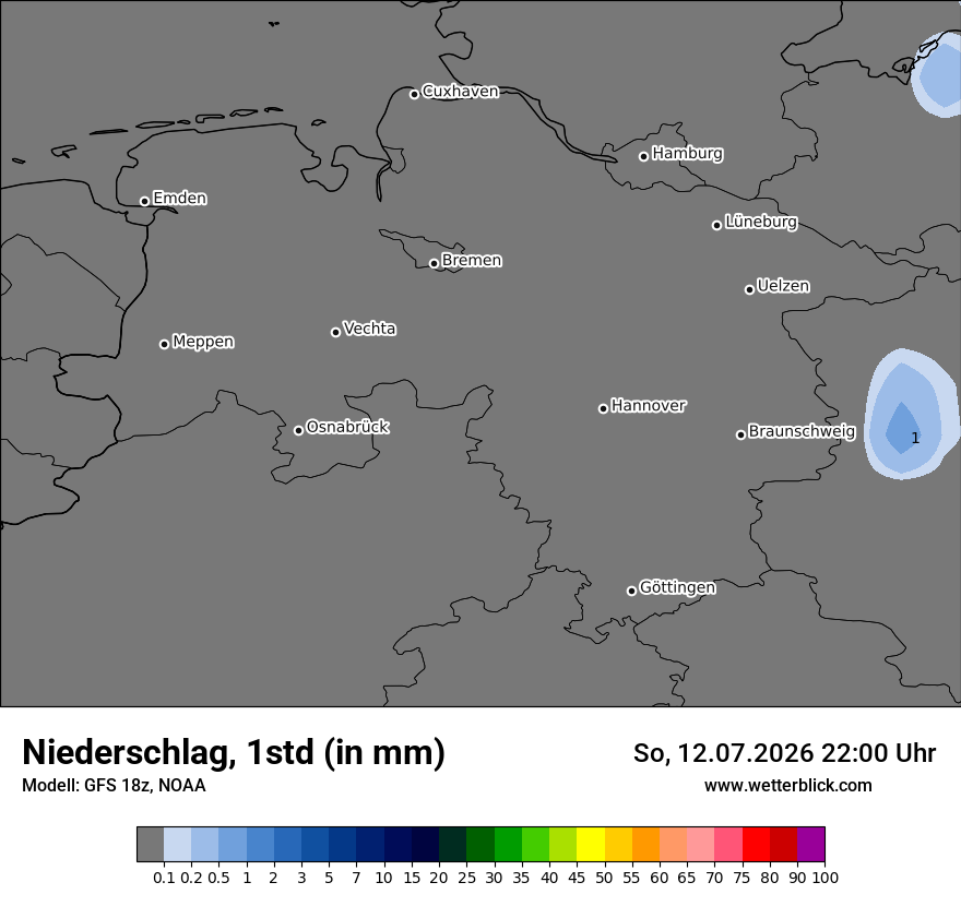 Modellkarte GFS – precip – ni