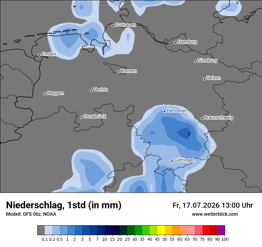 Modellkarte GFS – precip – ni