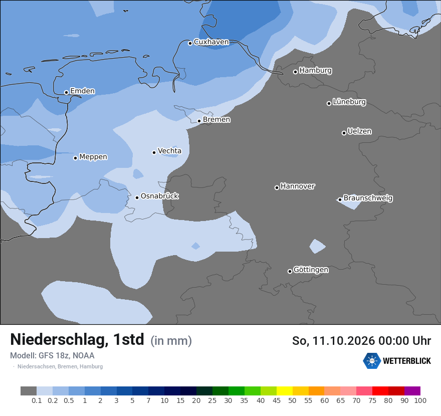 Modellkarte GFS – precip – ni