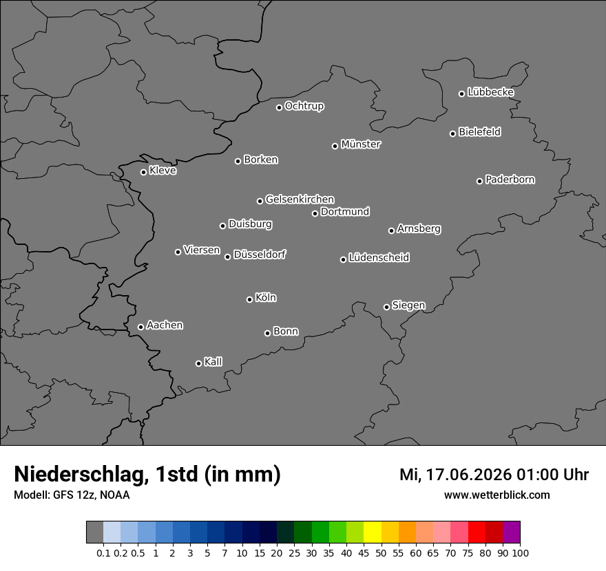 Modellkarte GFS – precip – nrw