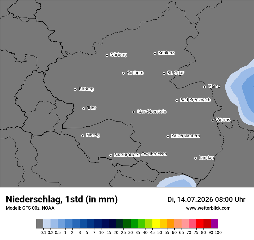 Modellkarte GFS – precip – rp