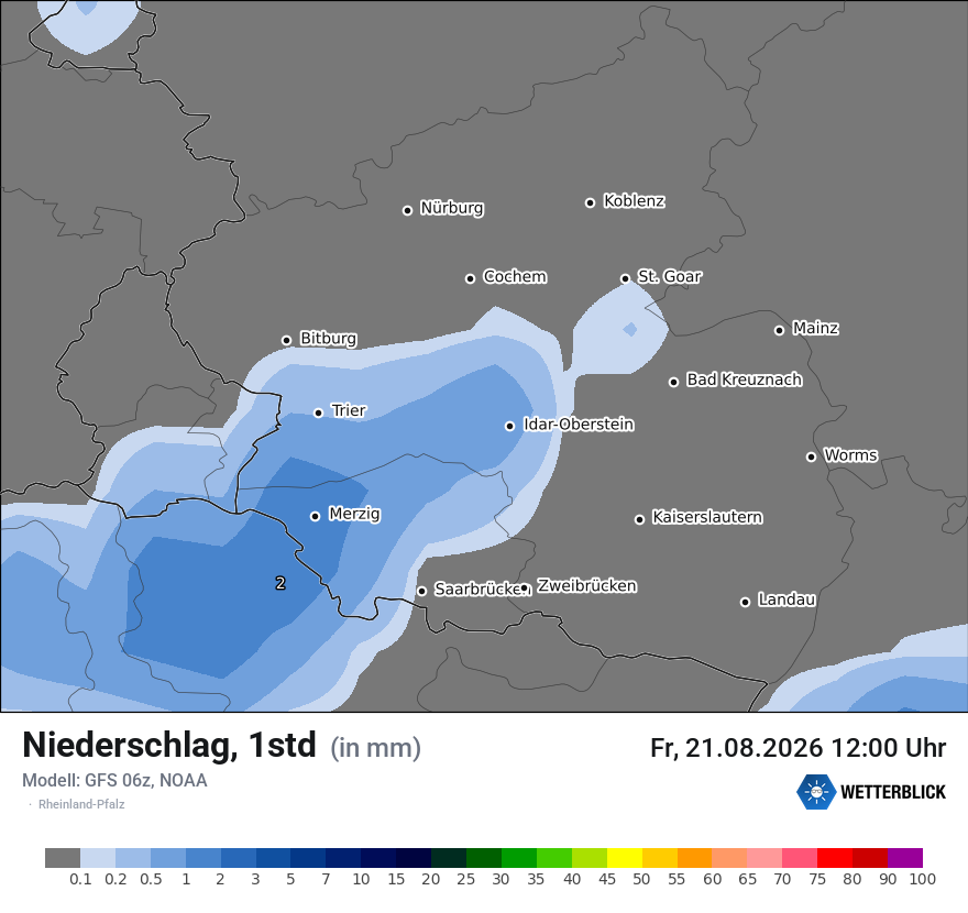 Modellkarte GFS – precip – rp