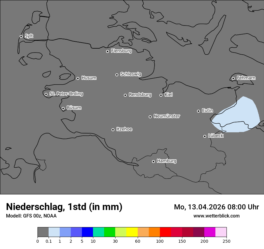 Modellkarte GFS – precip – sh