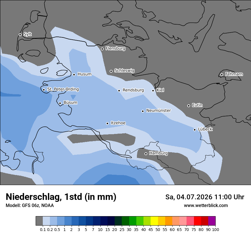 Modellkarte GFS – precip – sh