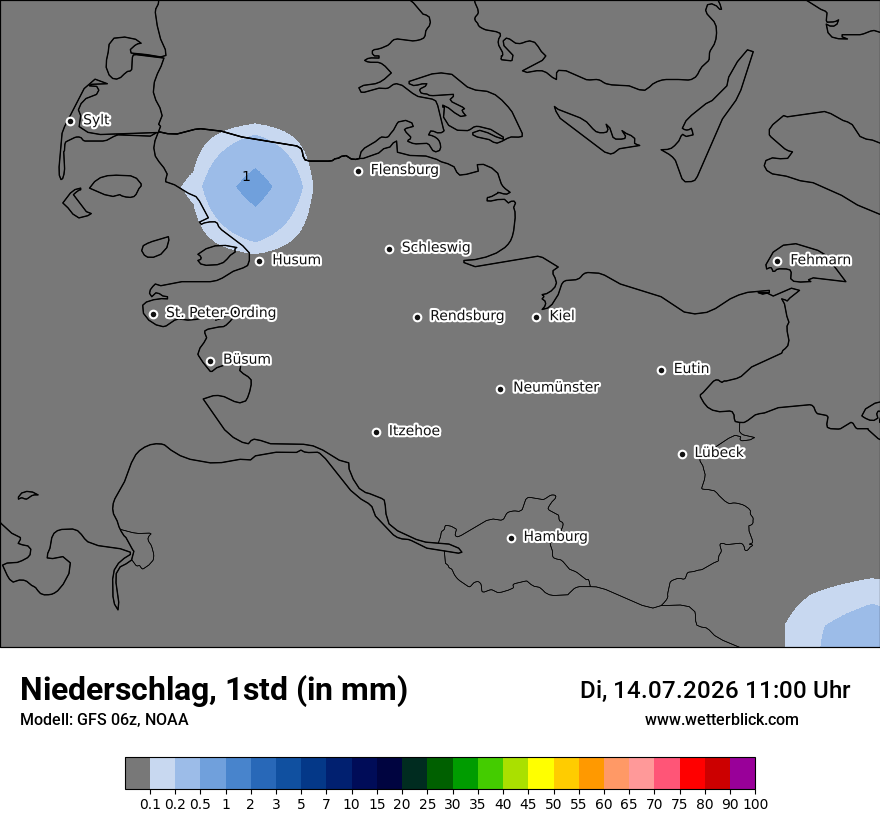Modellkarte GFS – precip – sh