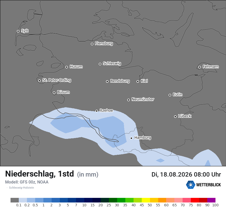 Modellkarte GFS – precip – sh