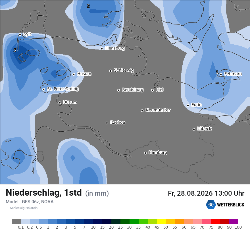 Modellkarte GFS – precip – sh