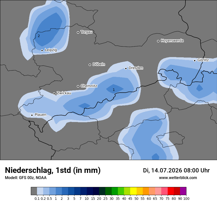 Modellkarte GFS – precip – sn
