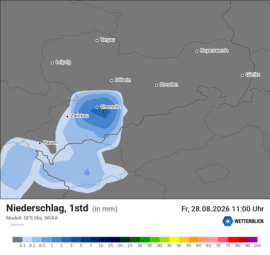 Modellkarte GFS – precip – sn
