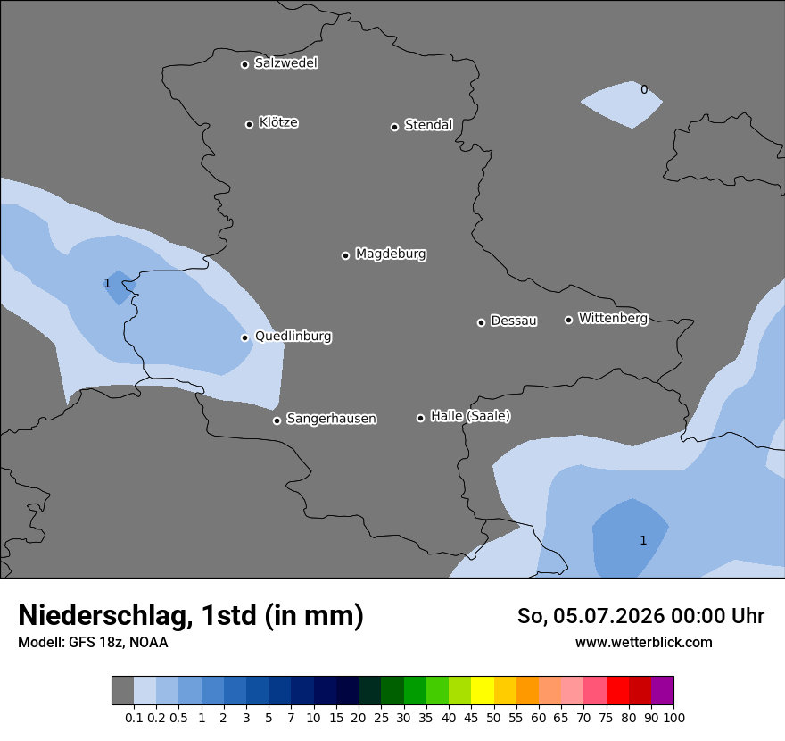 Modellkarte GFS – precip – st