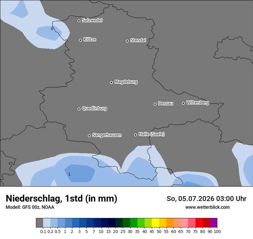 Modellkarte GFS – precip – st