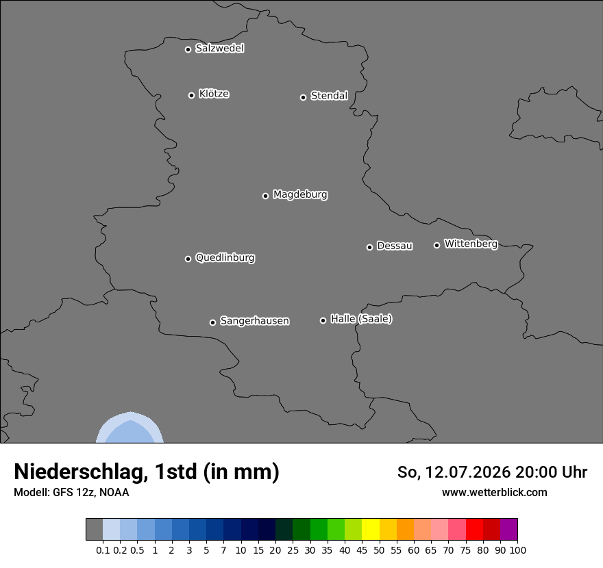 Modellkarte GFS – precip – st