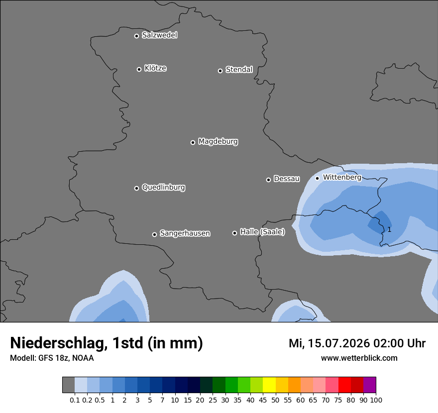 Modellkarte GFS – precip – st