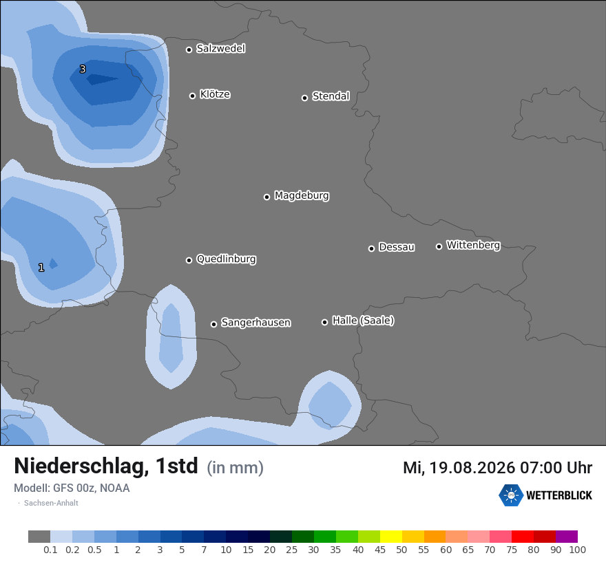 Modellkarte GFS – precip – st