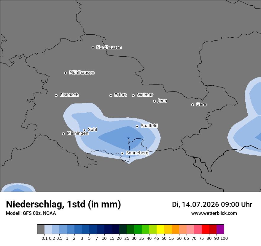 Modellkarte GFS – precip – th
