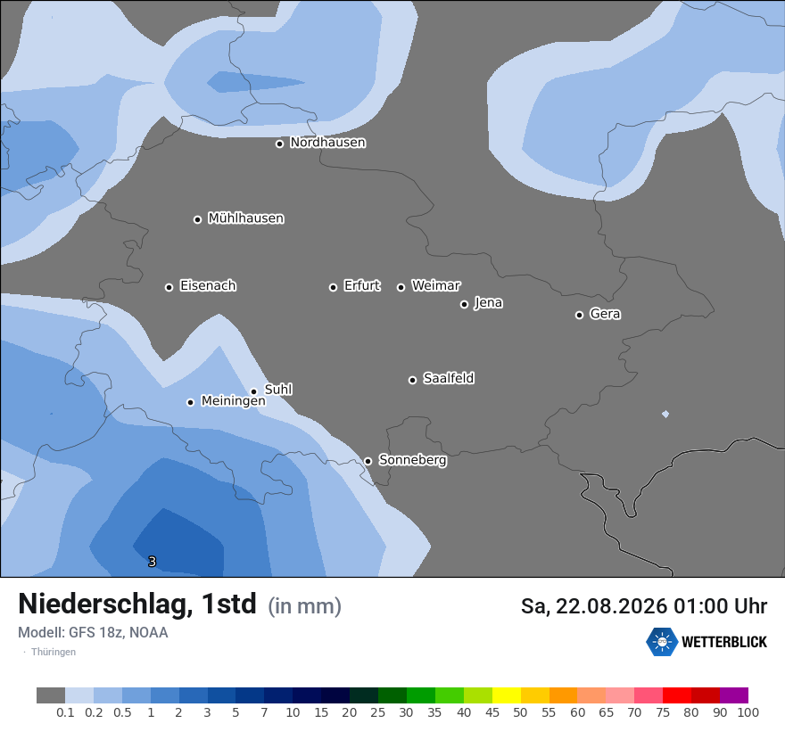 Modellkarte GFS – precip – th
