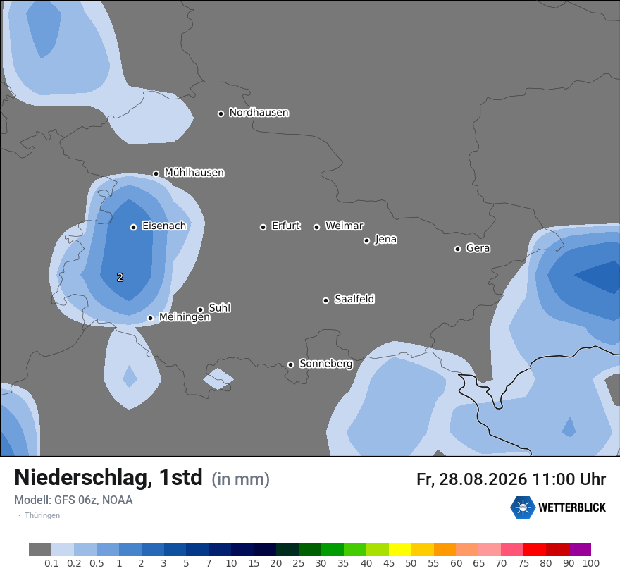 Modellkarte GFS – precip – th