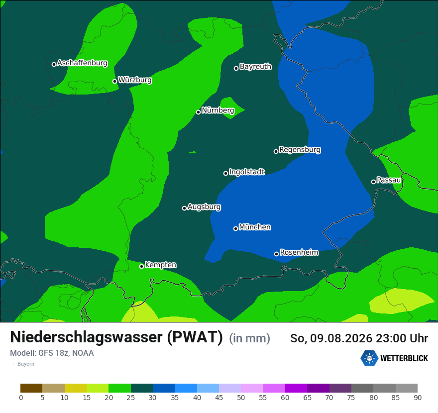 Modellkarte GFS – pwat – by