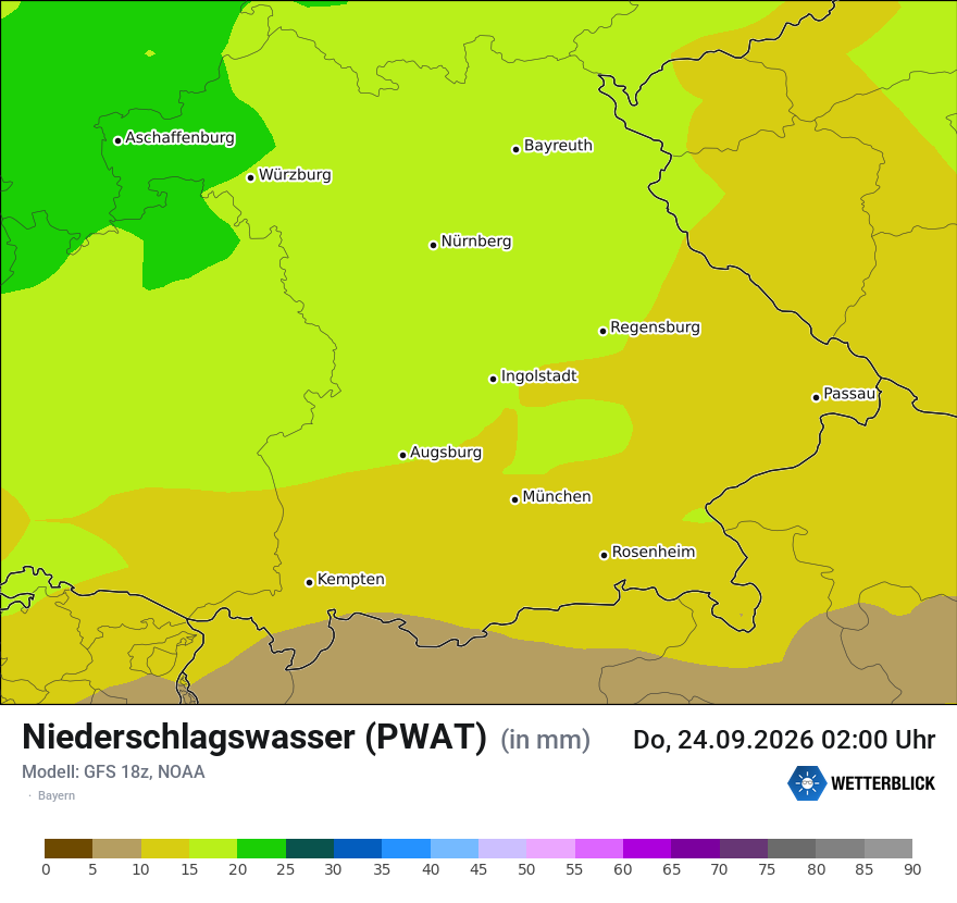 Modellkarte GFS – pwat – by