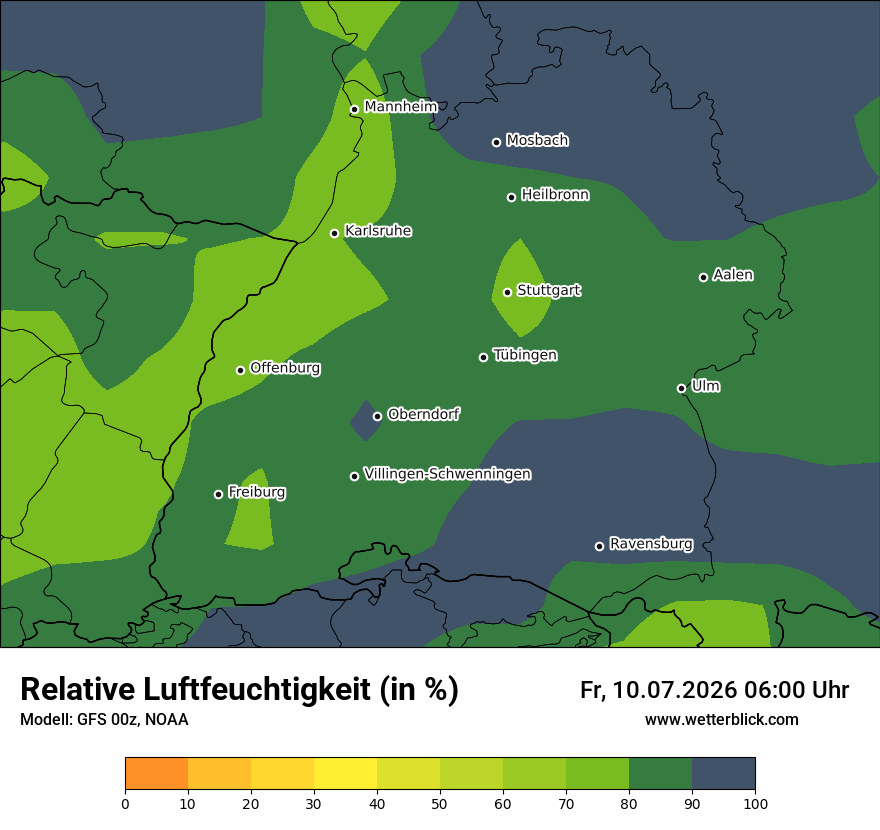 Modellkarte GFS – relhum – bw
