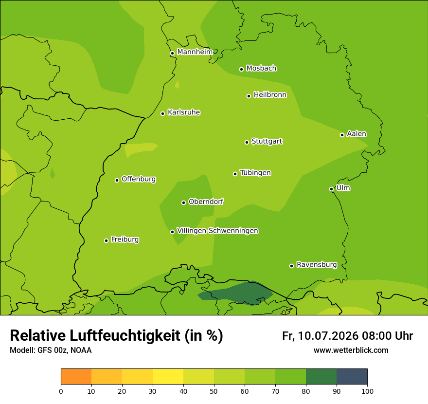 Modellkarte GFS – relhum – bw
