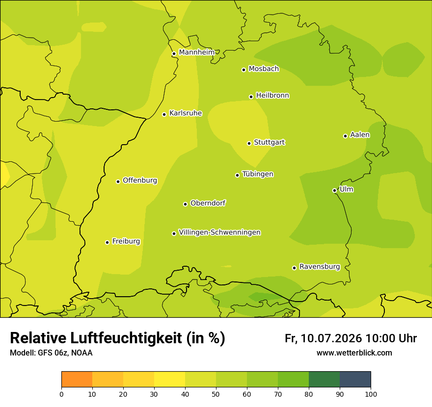Modellkarte GFS – relhum – bw