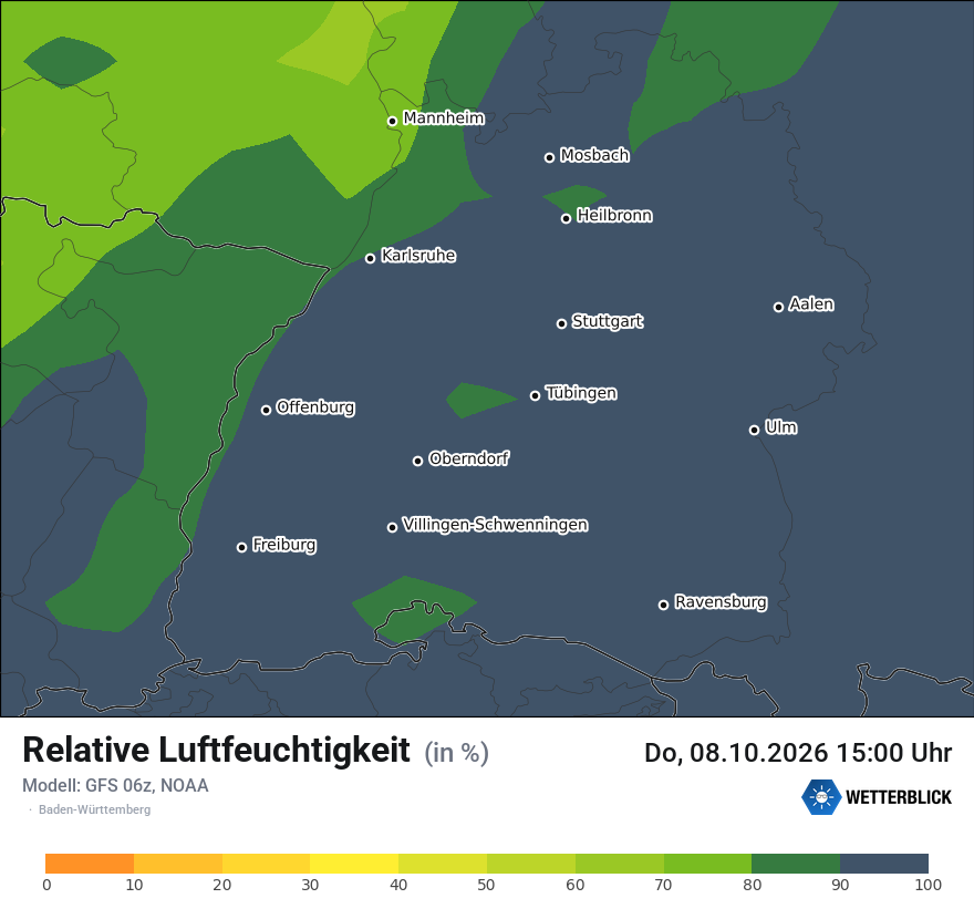 Modellkarte GFS – relhum – bw