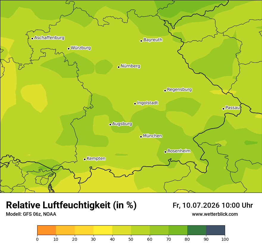 Modellkarte GFS – relhum – by